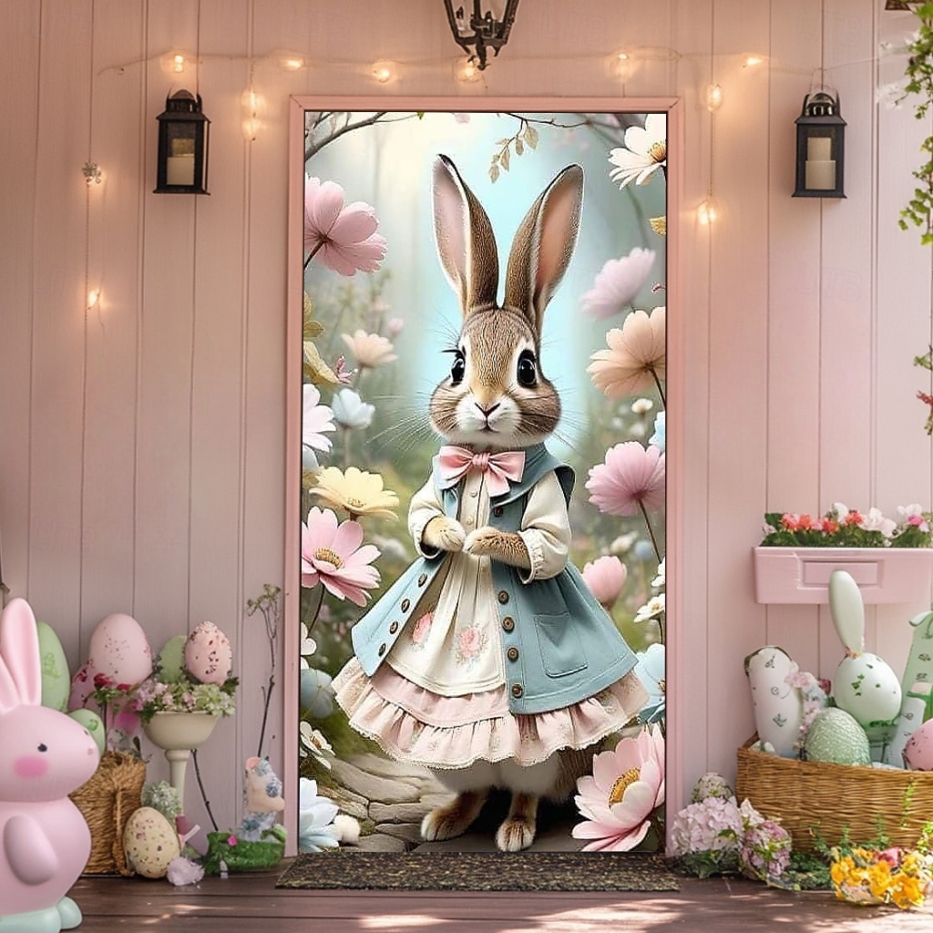 Easter Posters Door Cover Outdoor Banners Rabbit Cute 3D Party Dorm Teens Room College Dorm Guys Man Cave Frat Bedroom Shooting Backgrounds Home Decor 2026 - $17.99 –P6