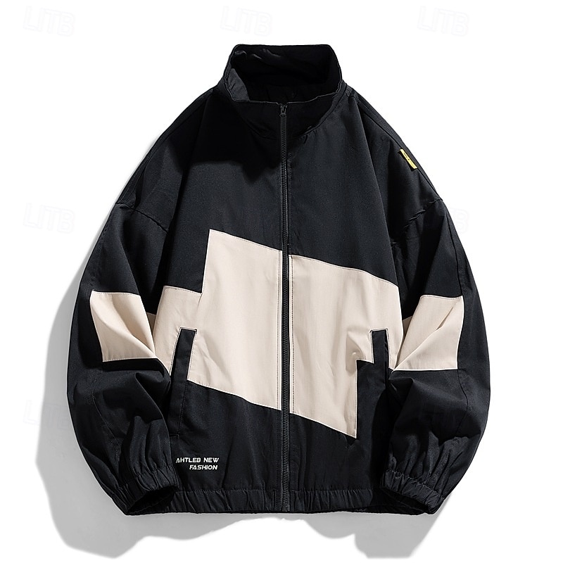 Муж. Пэчворк Футбольное лето Глобальный матч Куртка для бега Куртка для активного отдыха Спортивная куртка Весна Осень Карманы Молния Цветовые блоки Длинный рукав 2026 - $52.99 –P1