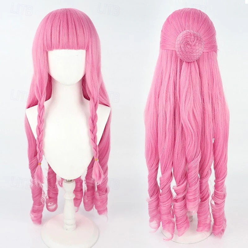 Ocean Adventurer Lang Rosa Twin Tail Parykk med Pannelugg til Cosplay-fest 2026 - $35.99 –P6