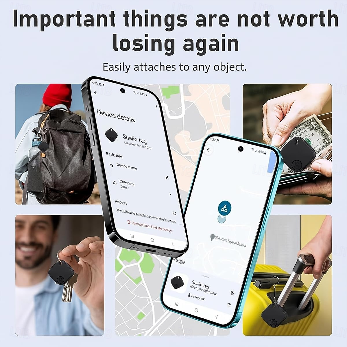 Air Tracker 4 Pack, Model Bluetooth Tracker Tags, Android Tracker Tags Compatible with the Google Find Hub App, Bluetooth Luggage Tracker Smart Tags for Finding Keys, Backpacks, Suitcases 2026 - $33.99 –P6