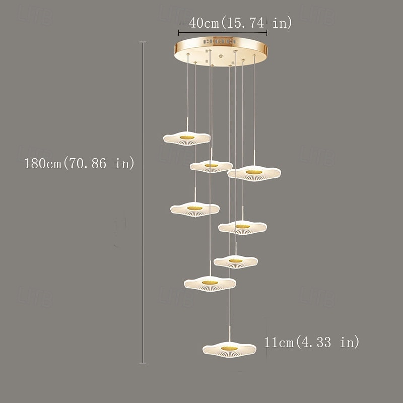 Moderne LED-Pendelleuchten aus Acryl, kompatibel mit Wohnzimmer, Esszimmer, Treppenhaus, Kronleuchter, Wohnaccessoires, Hängeleuchten, Pendelleuchten 2026 - $279.99 –P4