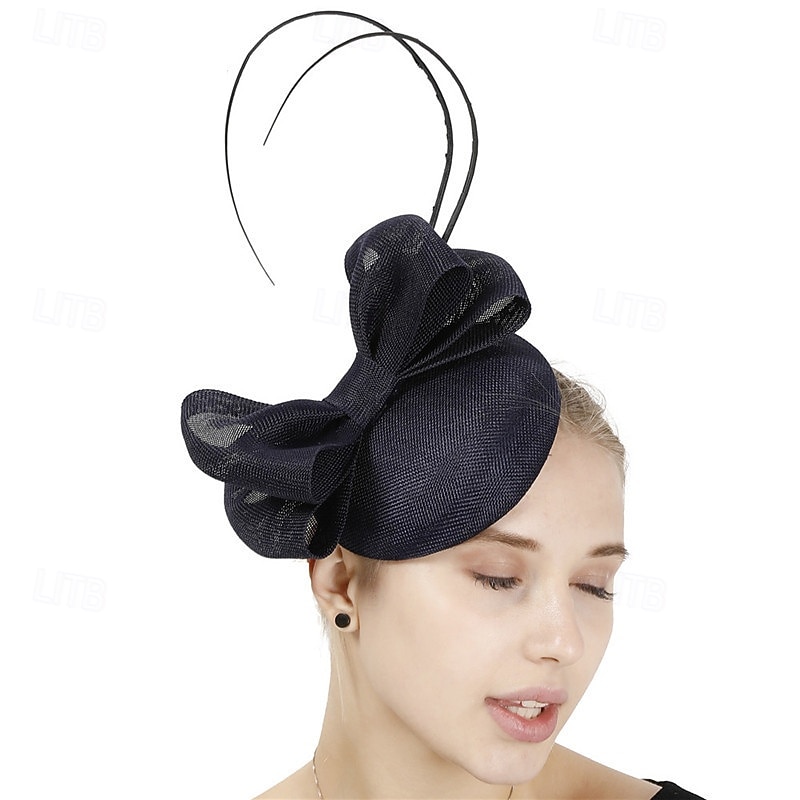 Fascinator Lino Matrimonio Elegante Vintage Carino Con Fiocco Copricapo Copricapo del 2026 a $34.99 –P9