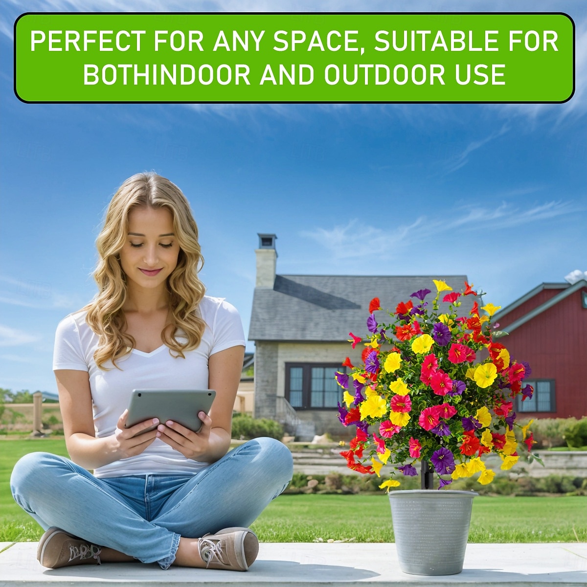 20-дюймовый колышек для искусственных цветов, декоративный садовый колышек для ипомеи, разноцветный, для двора. &газон, прочный пластик, не выцветающий, всесезонное украшение 2026 - $25.99 –P4