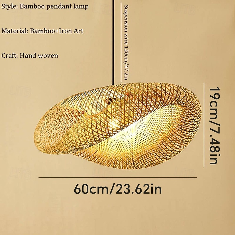 led pendnat luce lanterna di bambù design lampadario retro 40 cm lampadario illuminazione a soffitto è applicabile al soggiorno camera da letto ristorante caffetteria bar ristorante club del 2026 a $129.99 –P7