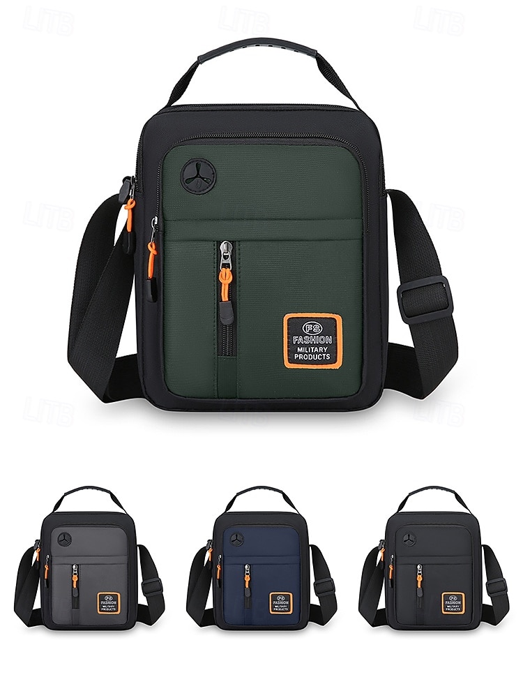 2026年 メンズオックスフォードクロスボディバッグ、マルチカラー、複数のコンパートメントを備えた大容量、調節可能なショルダーストラップ、カジュアルやアウトドア旅行の日常使いに最適  コレクション – $11.99 –P5