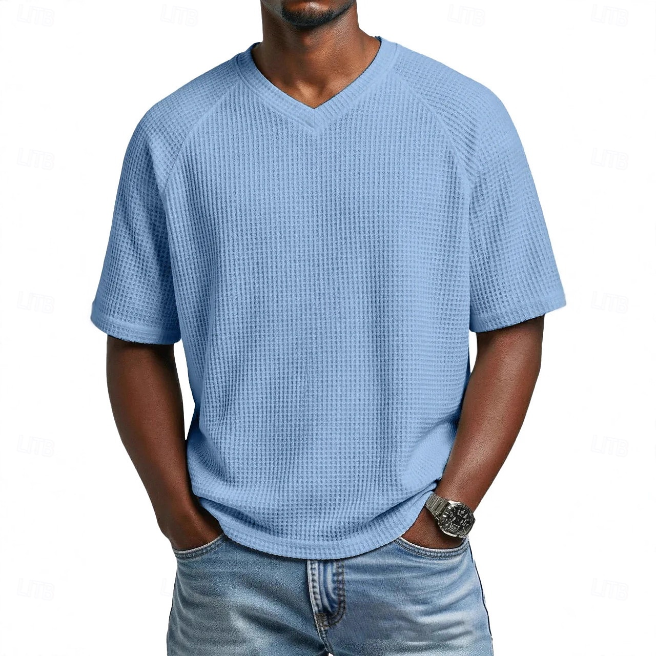 Άντρες Βάφλα μπλουζάκι Μπλουζάκι μπλουζάκι Κοντομάνικο Λαιμόκοψη V Καλοκαίρι Συμπαγές Χρώμα Μοντέρνα Υψηλής Ποιότητας Καθημερινό Μανίκια Ρεγκλάν Causal Καθημερινά ΕΞΩΤΕΡΙΚΟΥ ΧΩΡΟΥ 2026 - AU $30.69 –P1