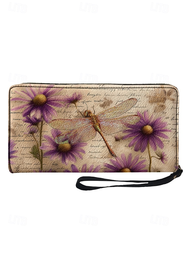 Γυναικείο πορτοφόλι από τεχνητό δέρμα, με πολλαπλά σχέδια λιβελούλας, μεγάλη χωρητικότητα με πολλαπλές θήκες, ιδανικό για καθημερινή χρήση, διακοπές και ταξίδια 2026 - $18.99 –P9