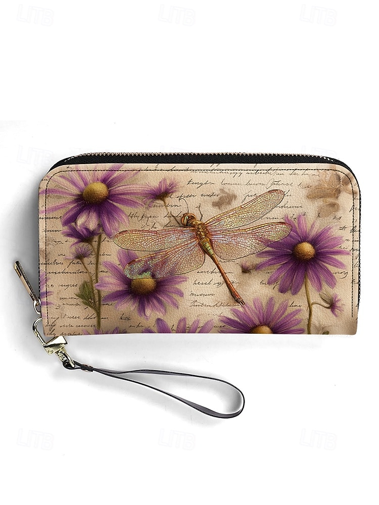 Γυναικείο πορτοφόλι από τεχνητό δέρμα, με πολλαπλά σχέδια λιβελούλας, μεγάλη χωρητικότητα με πολλαπλές θήκες, ιδανικό για καθημερινή χρήση, διακοπές και ταξίδια 2026 - $18.99 –P6