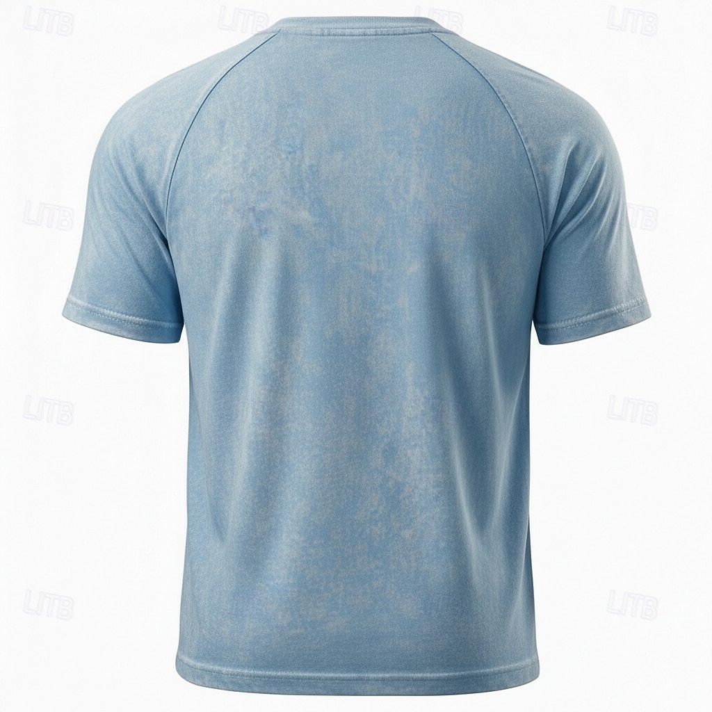 Voor heren Grafisch Roer Katoenen shirt Henley Top Acid Wash-shirt Korte mouw Vintage Ontwerper Casual Casual Dagelijks Buiten Lente zomer Zomer Lente Licht Blauw Paars Grijs Henley Henley-T-shirt 2026 - $25.99 –P7