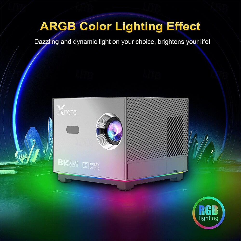 Přenosný mini chytrý projektor s Wi-Fi a Bluetooth, 2 GB + 16 GB Android, 720p LCD displej s podporou 4K/8K, hlasové dálkové ovládání domácího kina pro hraní her a filmů, dárek pro fotbalové fanoušky 2026 - $188.99 –P3