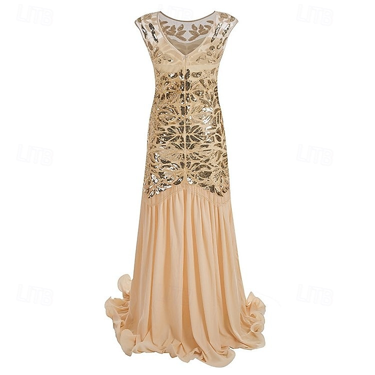 Rugido 20s 1920s Hasta el Tobillo Vestidos Vestido de noche Vestido de fiesta de graduación Sin Mangas El gran Gatsby Tallas Grandes Invitado a la boda Lentejuelas Disfraz Mujer Carnaval Mascarada 2026 - $62.99 –P5