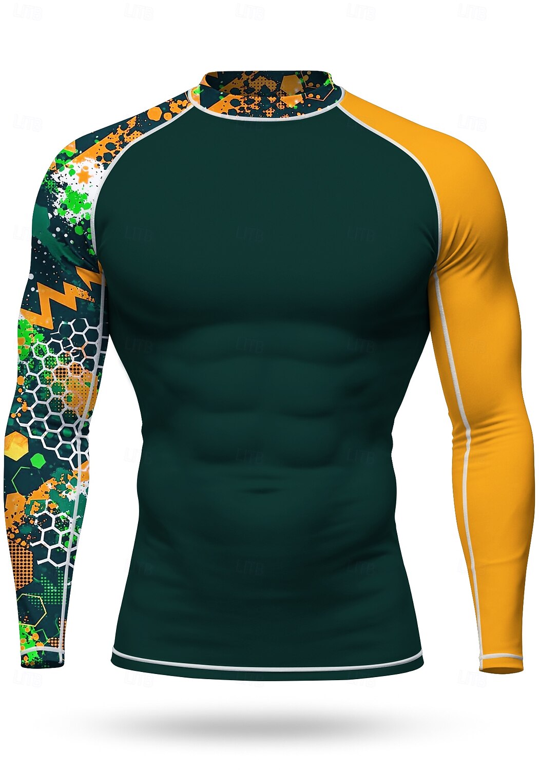 Men's Standard Rash Guard Swim Shirt Geometric Abstract Camo / Camouflage UPF50+ UV Protection Quick Dry Long Sleeve Swimwear Sun Shirt Surfing Canoeing Beach Summer 2026 - $27.99 –P6