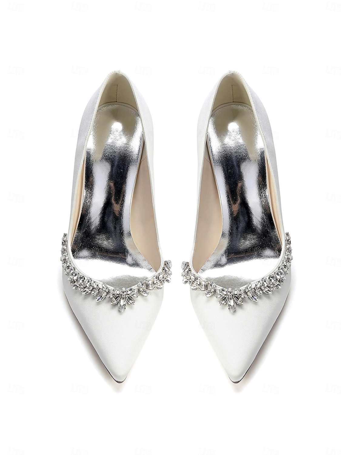 Women's Nude Chunky Heeled Wedding Shoes with Crystal Detail - Elegant Bridal Heels for Garden Weddings 2026 - $64.99 –P6