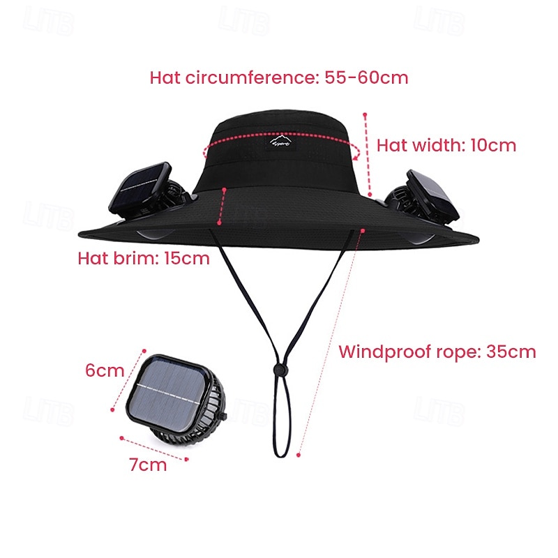 2026 New Solar-Powered Outdoor Sun Hat with Dual Fans, Digital Battery Display, Wide Brim, Lightweight Breathable Cap for Hiking, Fishing, Camping, Travel, Beach, Summer 2026 - $35.99 –P1