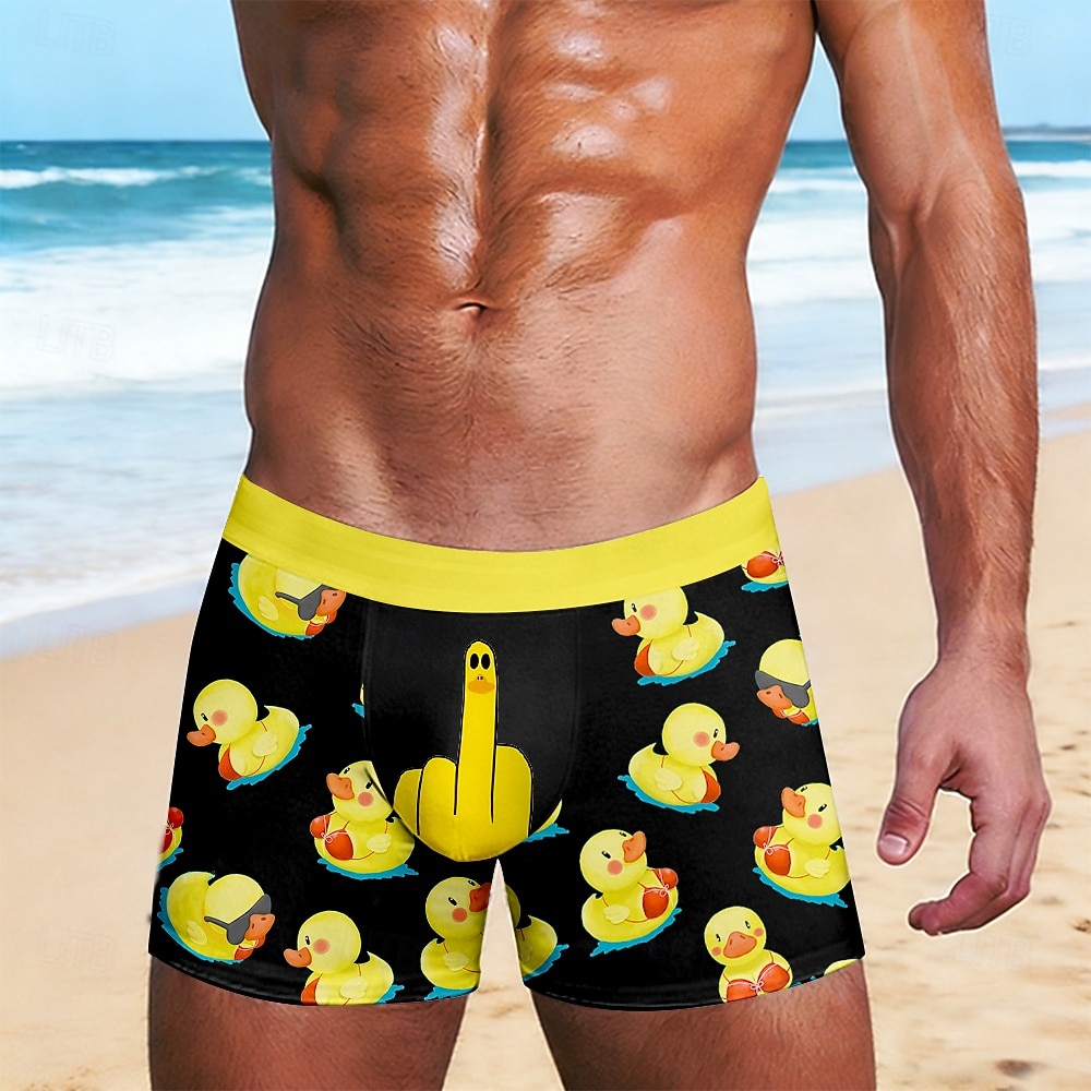 رجالي حيوان بطة مرح سراويل بوكسر مطاطية مايوه للسباحة شورت بوكسر للسباحة ستايل هاواي مضحك فضفاض المنزل شاطئ عطلة حزام مطاط ماص للرطوبة ملابس داخلية تسمح بمرور الهواء مصمم ملابس 2026 - $16.99 –P4
