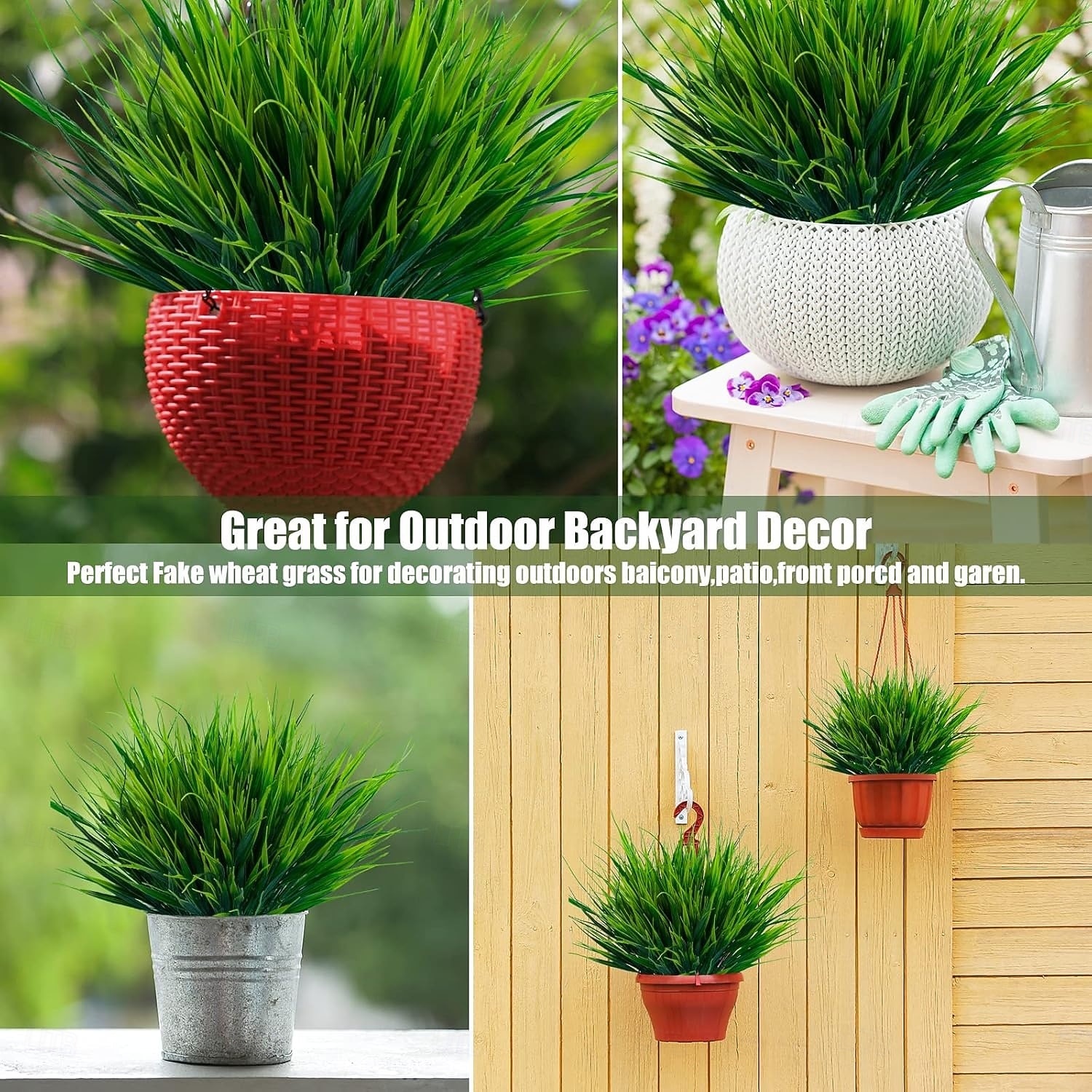 20 kpl keinotekoisia ulkokasveja, tekonurmikkaa, vihreitä pensaita, UV-kestäviä keinotekoisia muovikasveja, puutarhakuistin ikkunalaatikon sisustus (ruoho) 2026 - $23.99 –P4