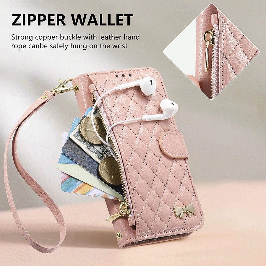 Phone Case For Samsung Galaxy S26 S26 Plus S26 Ultra Wallet Case Flip Cover Zipper with Wrist Strap Kickstand Retro TPU PU Leather 2026 - $19.99 –P17