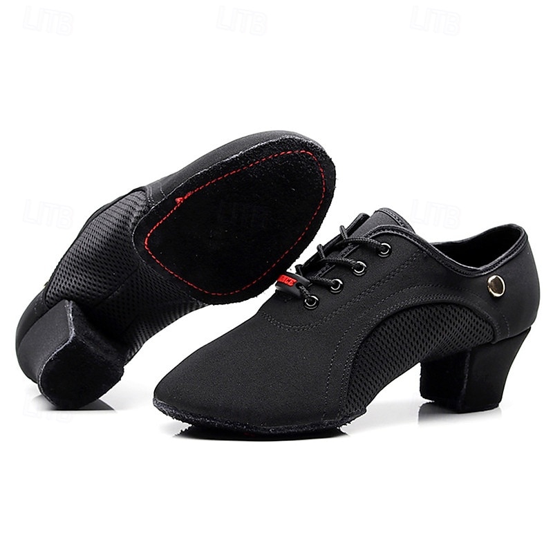 scarpe da ballo professionali nere da donna - tacco basso, stringate, per sala da ballo, latino, salsa e tango &calzature performanti del 2026 a $34.99 –P6