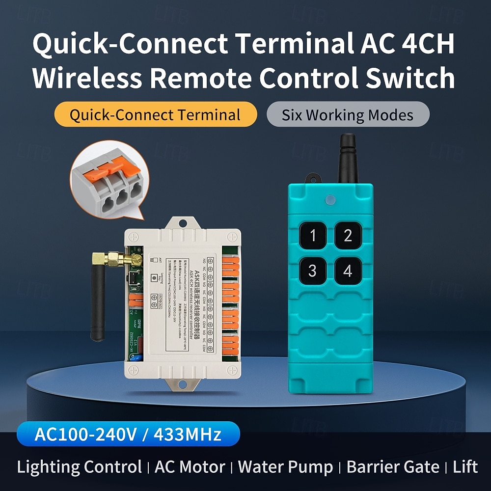 DC12V 24V 4CH Remote Control Switch RF Transmitter and Receiver 433mhz Power ON OFF Switches 2026 - $44.99 –P10