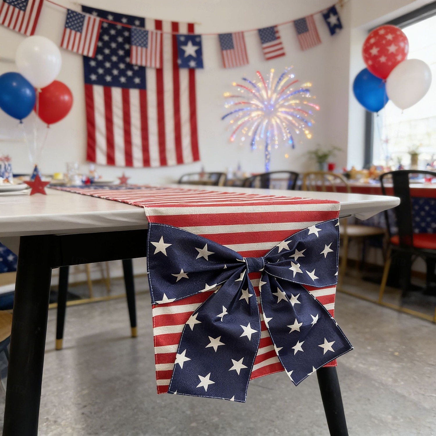 250ή επέτειος των ΗΠΑ, 1 τεμάχιο σχέδιο φιόγκου τραπεζιού, αναμνηστική διακόσμηση αυλής 1776-2026 για πατριωτικό εορτασμό, ημιπεντηκονταετία, 4η Ιουλίου, ημέρα ανεξαρτησίας 2026 - $15.49 –P9