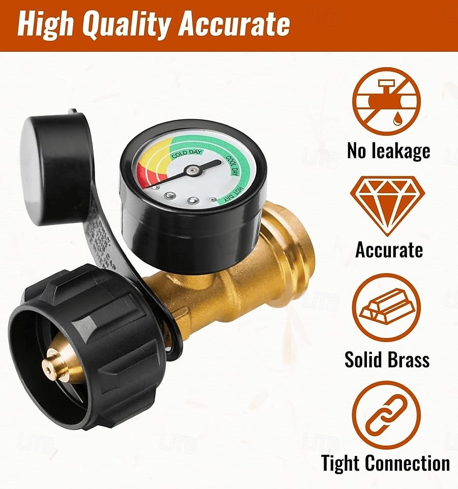 Univerzális propántartály-mérő 5–40 fontos PB-palackokhoz, gázszintjelző grillhez, fűtőtesthez, lakókocsihoz, QCC1 csatlakozó, propán üzemanyagszintmérő grillhez, kültéri kempingfőzőhöz, 2026 - $27.99 –P2