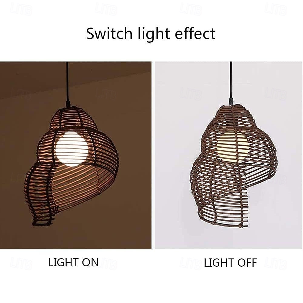 25 cm Design di Lanterna a Sospensione Lampada a sospensione Rattan Finiture Verniciate Moderno 110-120V 220-240V del 2026 a $122.99 –P11