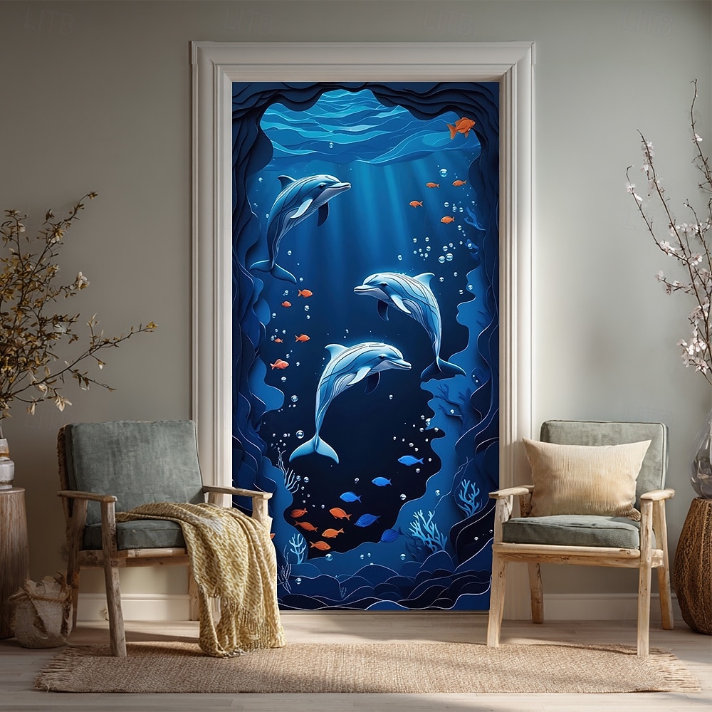 Posters Door Cover Outdoor Banners Dolphin Vacation 3D Party Dorm Teens Room College Dorm Guys Man Cave Frat Bedroom Shooting Backgrounds Home Decor 2026 - $17.99 –P5