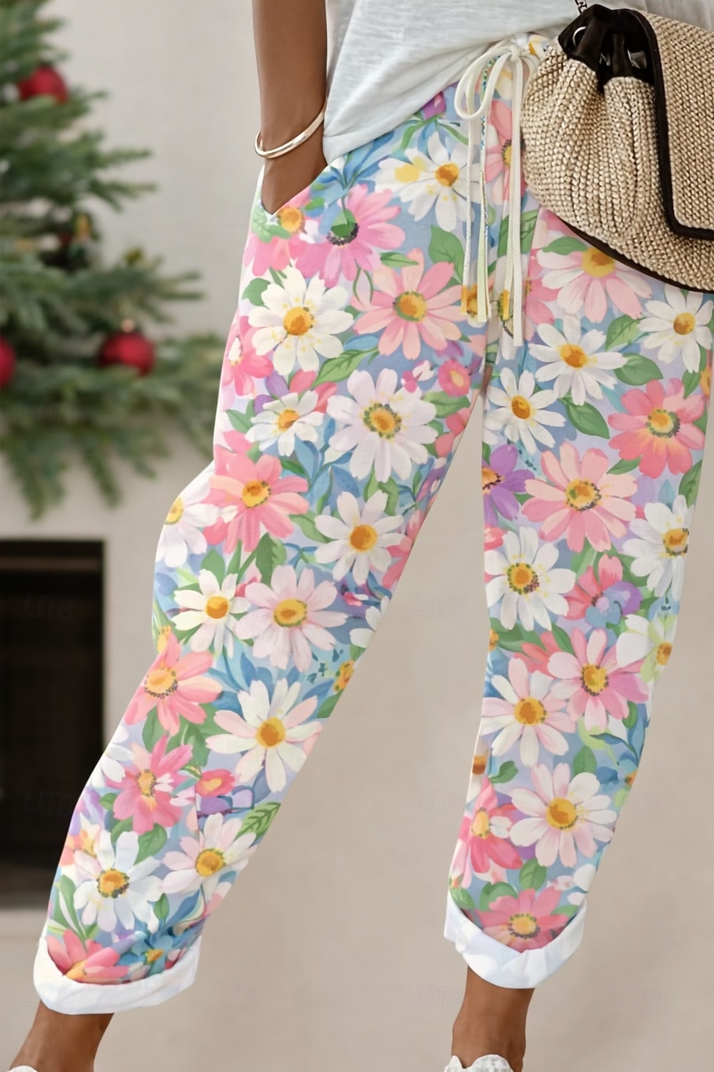 Γυναικεία Πλατύ παντελόνι ανάπαυσης Ίσια Διακοπές Καθημερινό Πλήρες μήκος Φυσικό Φλοράλ Γραφική Τσέπη Εκτύπωση Στάμπα Άνετα Άνεση Άνετο Μικροελαστικό Διακοπές Δρόμος Αιτιώδης συνάφεια 2026 - $44.99 –P1