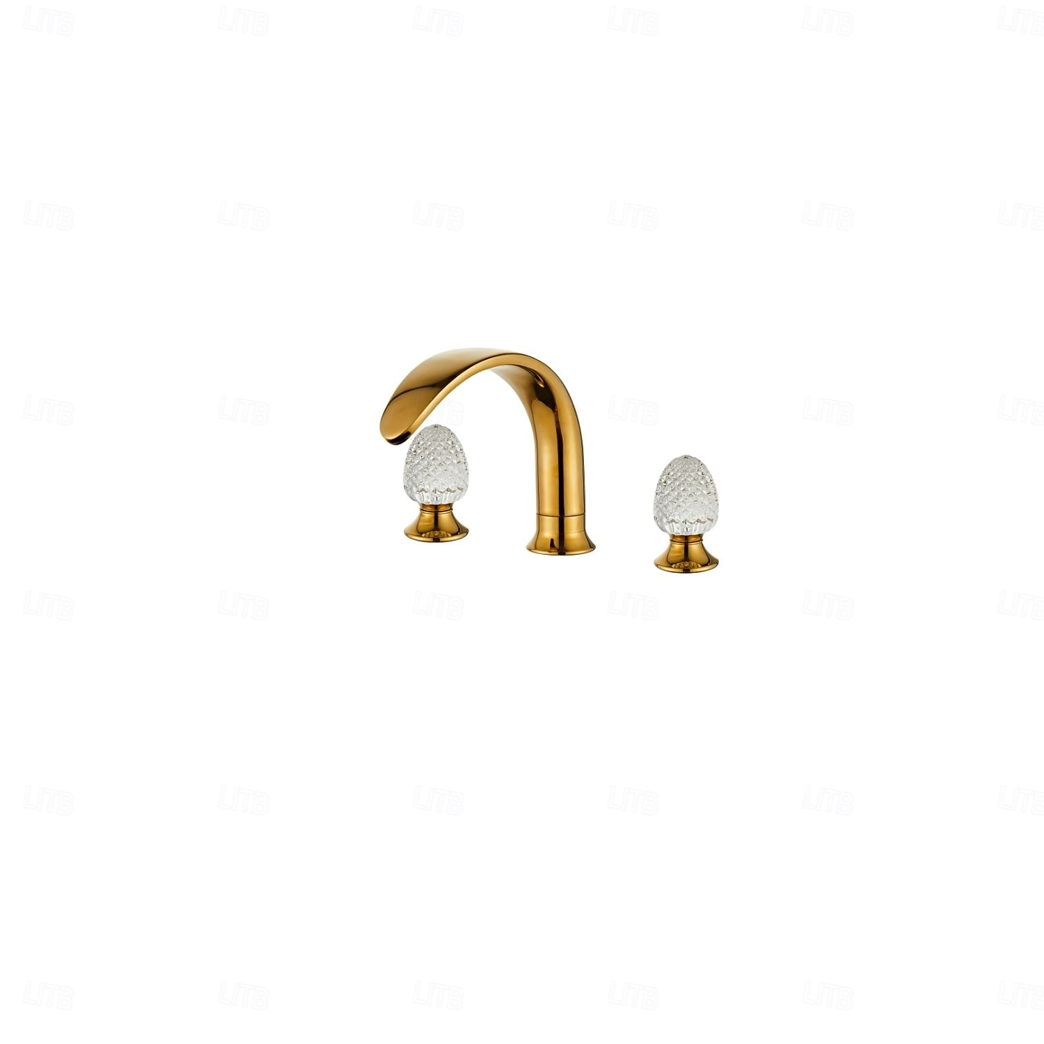 Gold Bathroom Faucet 360° Three Holes Widespread Crystal Handle Bathroom Sink Faucets Retro Vintage Lavatory Vanity Faucet 2026 - $292.19 –P2
