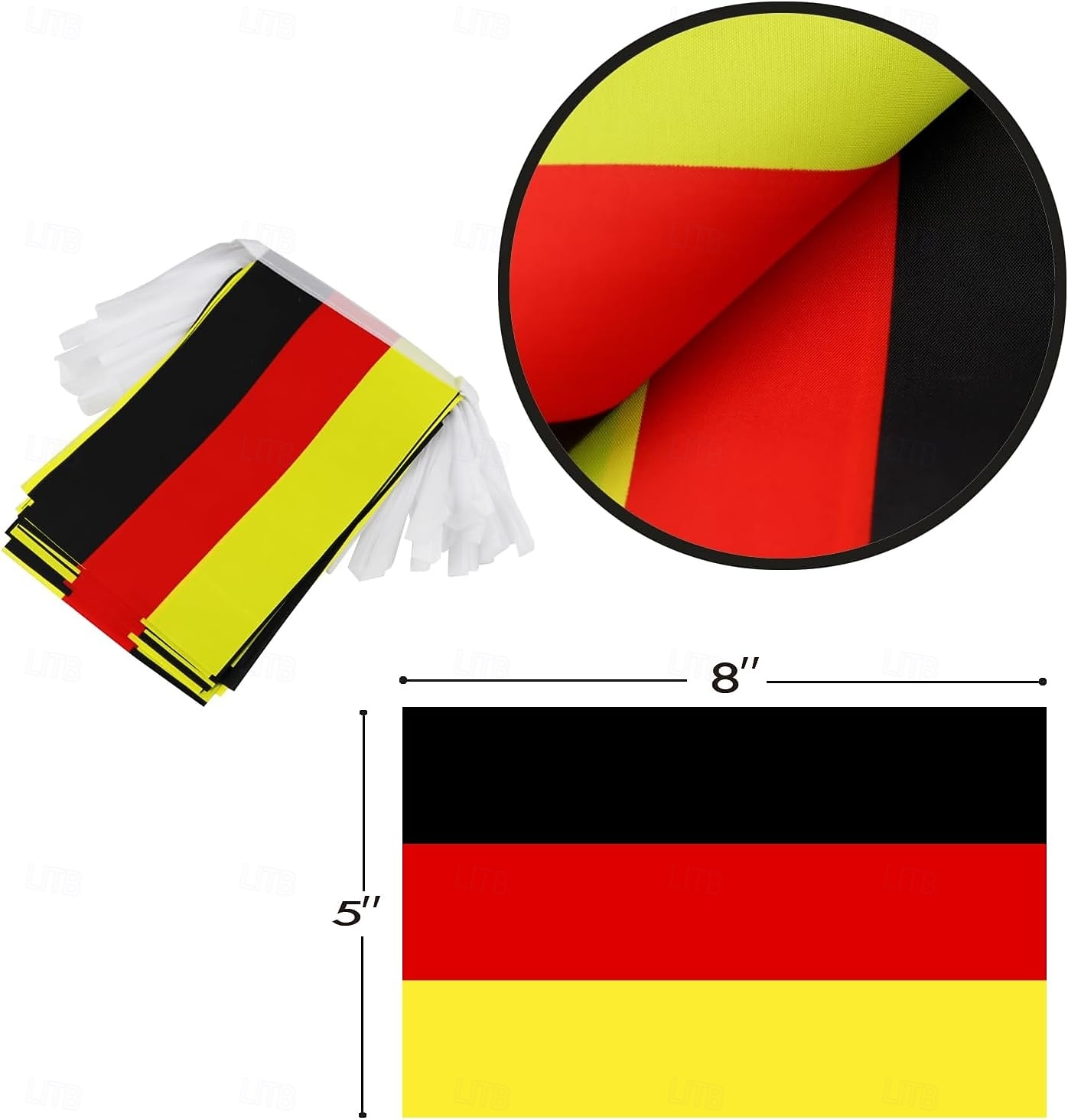 Guirlande de fanions de l'Allemagne pour la Coupe du Monde de football d'été : 50 fanions, guirlande de 14 mètres de petits drapeaux allemands pour la décoration, les écoles, les fêtes et les de 2026 ? $16.99 –P5