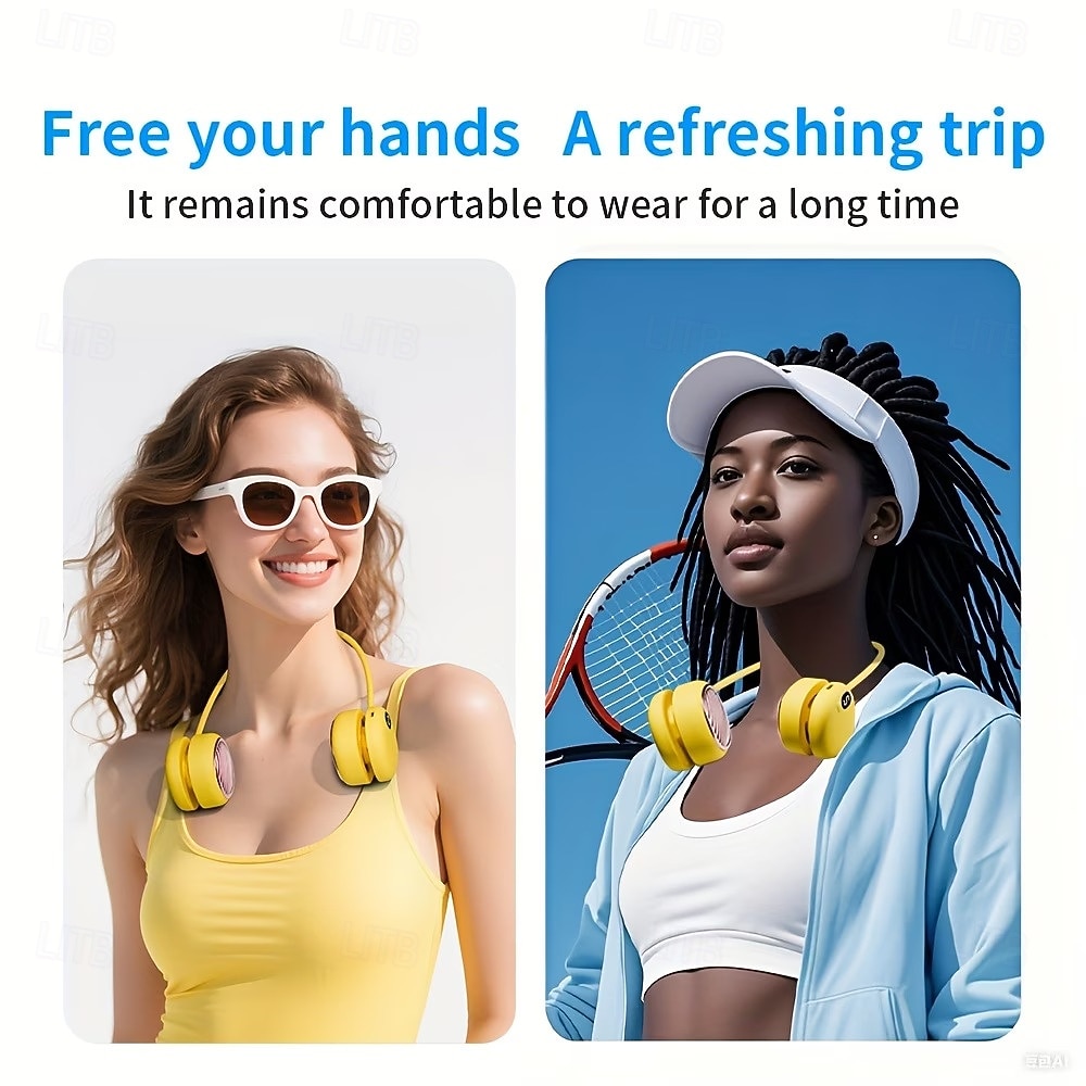 Neck-worn Fan Featuring 5-speed Cooling, Dual-turbo Technology, And Ultra-quiet 40-decibel Operation Lightweight And Skin-friendly Design, Ideal For Travel, Outdoor Activities, And Everyday Use 2026 - $17.99 –P3