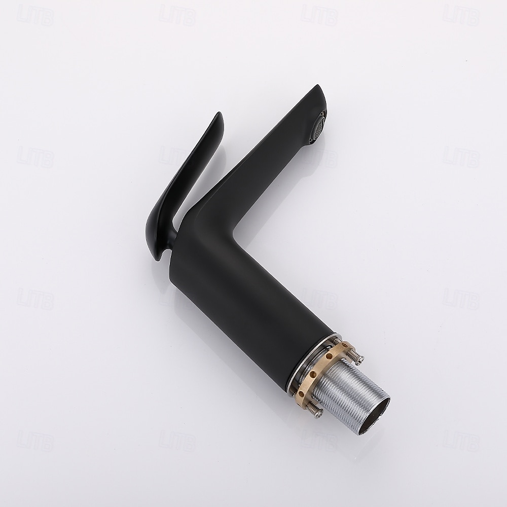 Классический однорычажный смеситель для раковины в ванной комнате с гальваническим покрытием, однорычажный, с одним отверстием, черного цвета. 2026 - ₩327234 –P5