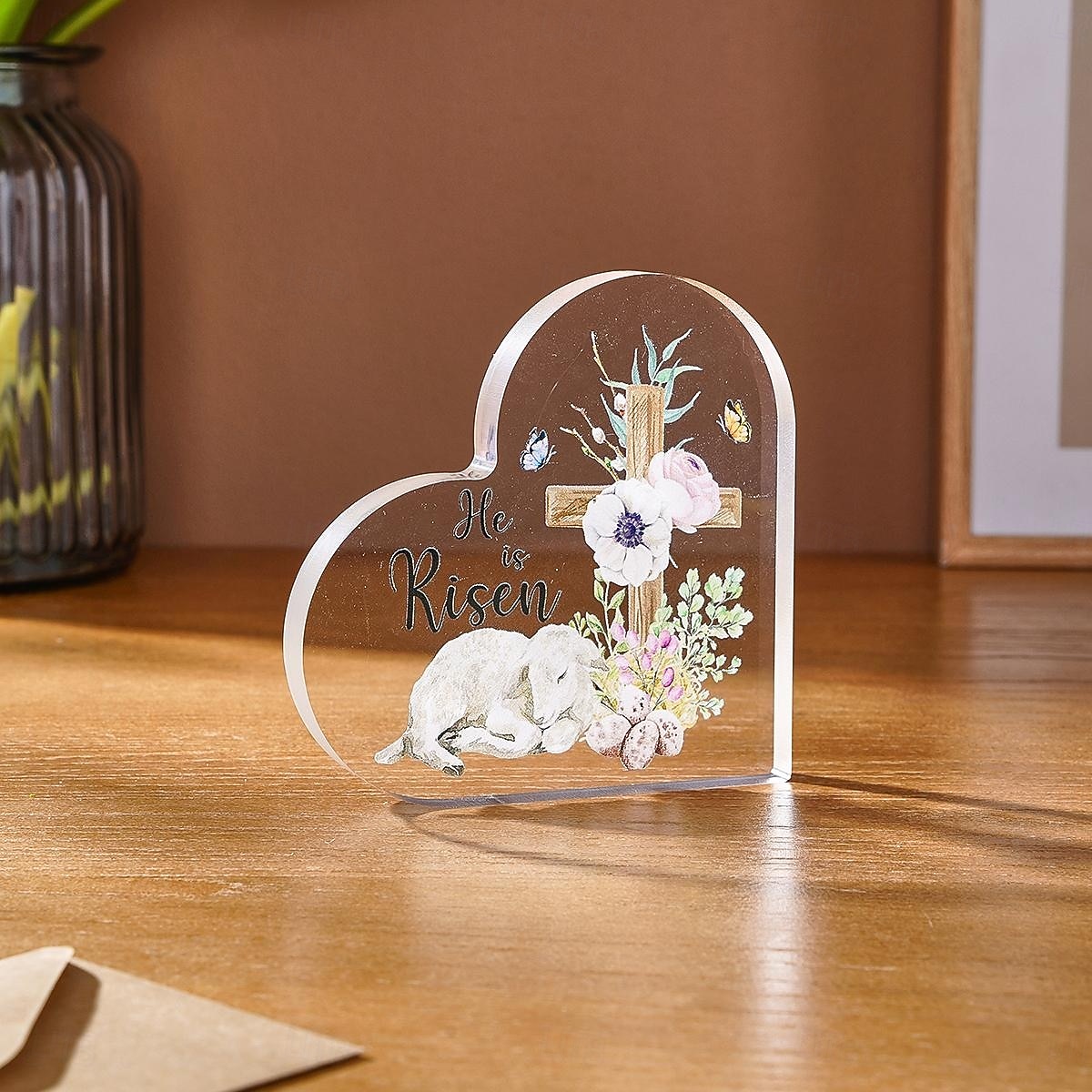 פריט קישוט בצורת לב ופרפר ליום האם אחד. קיימות מספר אפשרויות. מתאים למתנות יום האם ולקישוטי שולחן לחג המשפחה. 2026 - $9.99 –P17