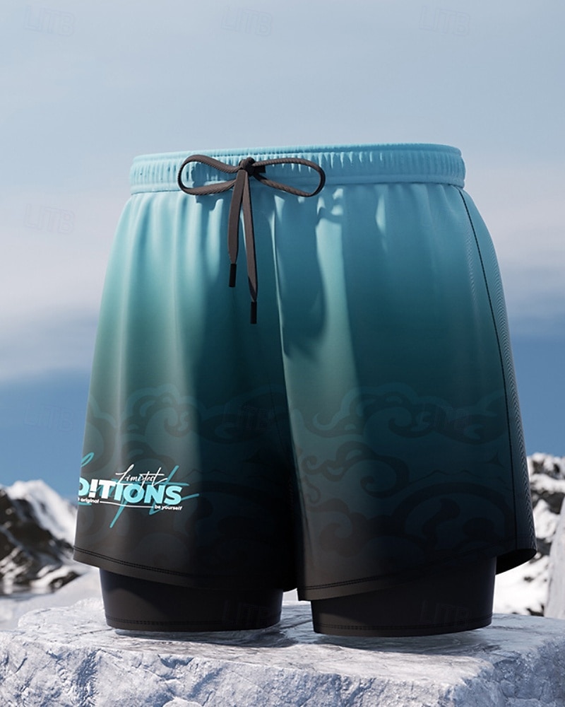 Per uomo Standard Costume da bagno Costume da Bagno Sfumatura Coulisse 2 in 1 Con Fodera a Compressione Asciugatura Rapida Elastico Traspirante Senza Maniche Costume da Bagno Pantaloni Surf del 2026 a $15.49 –P1