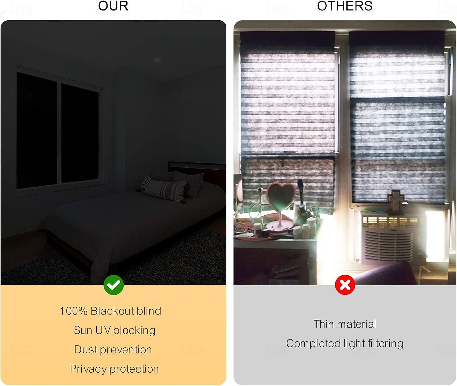 Cortinas opacas, persianas temporales sin taladro, estores plisados autoadhesivos para ventanas, cubierta de privacidad para dormitorio, habitación de residencia estudiantil o apartamento. 2026 - $11.49 –P9