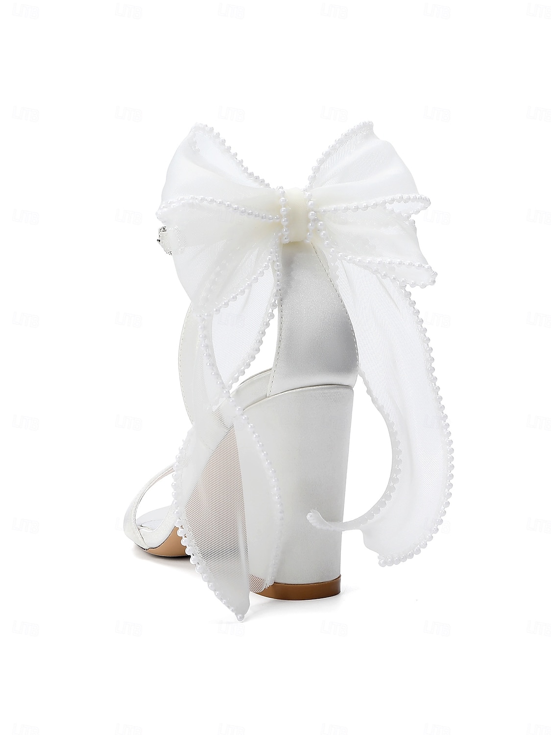 Sandálias de noiva nude com salto bloco e laço - sapatos de casamento elegantes para casamentos no jardim. de 2026 por $64.99 –P6