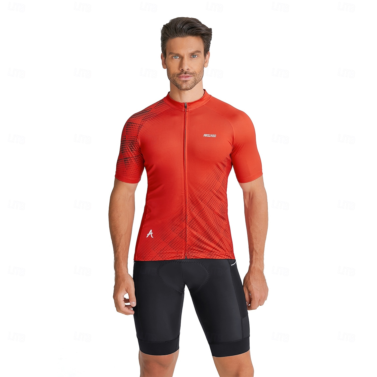 Ανδρικά Πουλόβερ Γεωμετρικό Κοντομάνικο Ποδήλατο Αθλητική μπλούζα με 3 πίσω τσέπες Ύγρανση Αθλητισμός Θαλασσί Λευκό Ρουμπίνι Ρούχα 2026 - $42.99 –P12