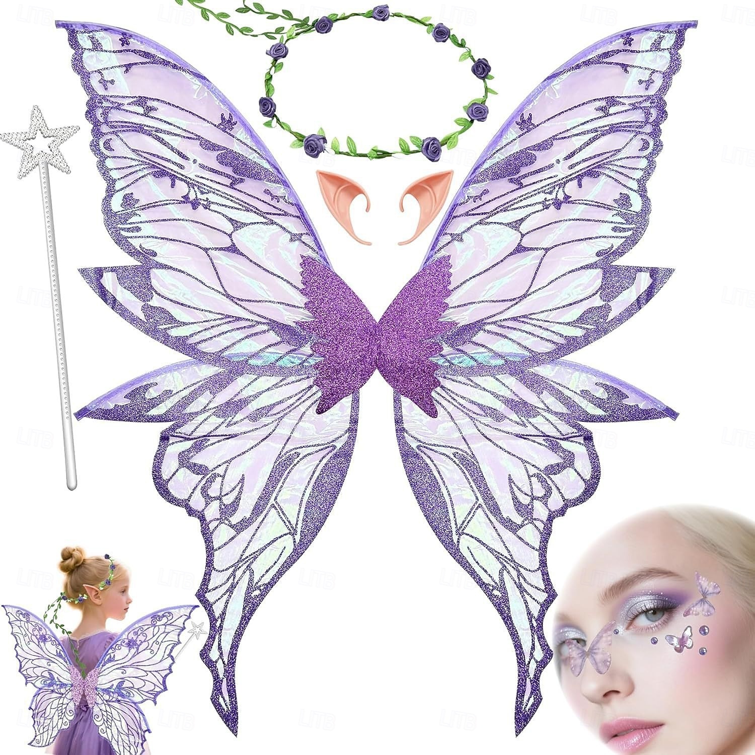 Médiéval Renaissance Ailes Accessoires Ear Cuffs Elfe Fée Papillon Déguisement Femmes Fantaisie Halloween Carnaval Performance LARP Foire de la Renaissance Adulte Plus d'accessoires de 2026 ? $18.99 –P5