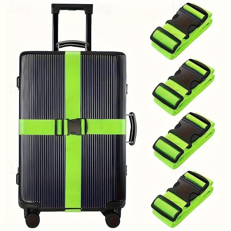 4PCS Luggage Straps, 200CM Adjustable Travel Bag Belts with Buckle, Secure Suitcases, Quick Luggage Identification, Multiple Colors, Travel Essential, Gift Idea 2026 - $24.99 –P11