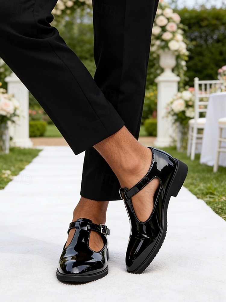 ανδρικά μπορντό λουστρίνι λουστρίνι μοναχικά παπούτσια φορέματα γυαλιστερά επίσημα γαμήλια μοκασίνια για γαμπρό, καλεσμένο γάμου, δεξίωση, συμπόσιο, τελετή, κομψή βραδινή ένδυση 2026 - $46.99 –P5