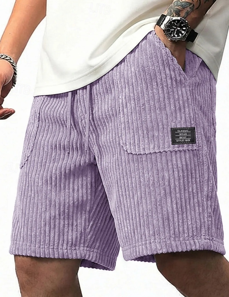 Per uomo Shorts Pantaloncini casual Pantaloncini di velluto a coste Tasca Semplice Comodità Traspirante Corto Casuale All'aperto Vacanza Vacanza Streetwear Nero Bianco Inelastico del 2026 a $25.99 –P10