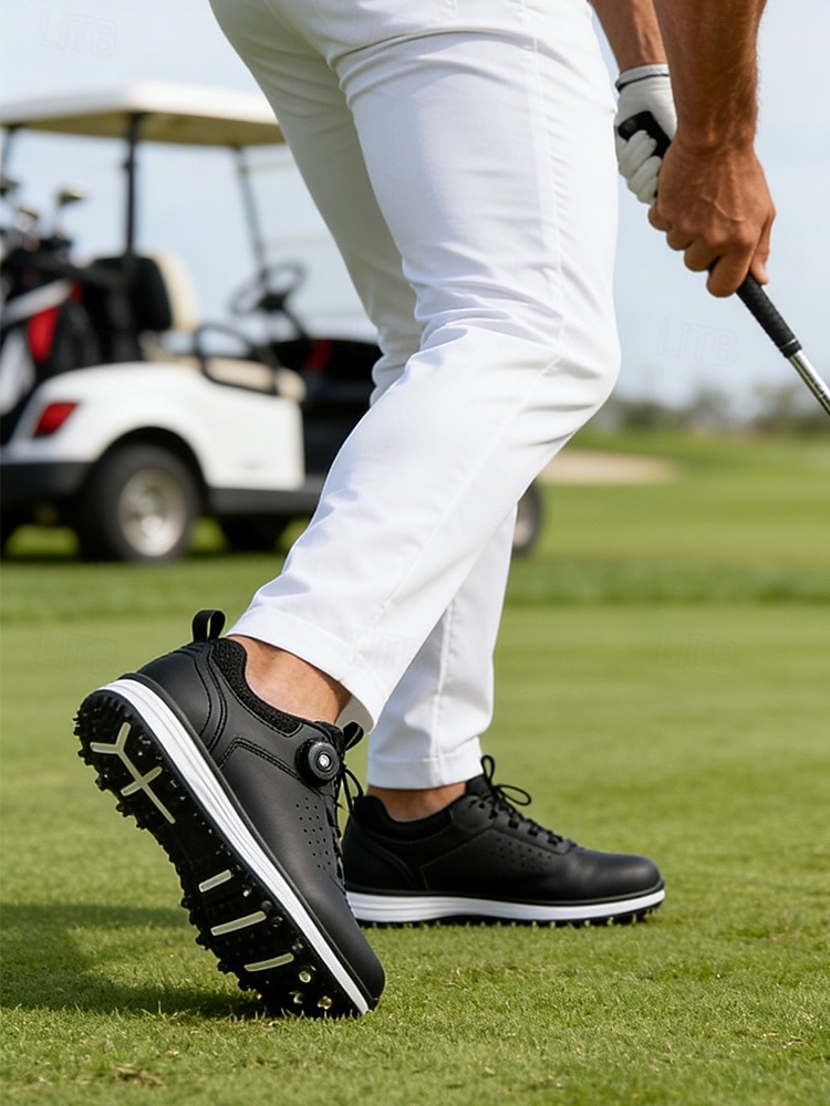 Men's Golf Shoes with Adjustable BOA Fit System – Premium Faux Leather, Stylish White Design for Golf & Outdoor Sports 2026 - $84.99 –P12