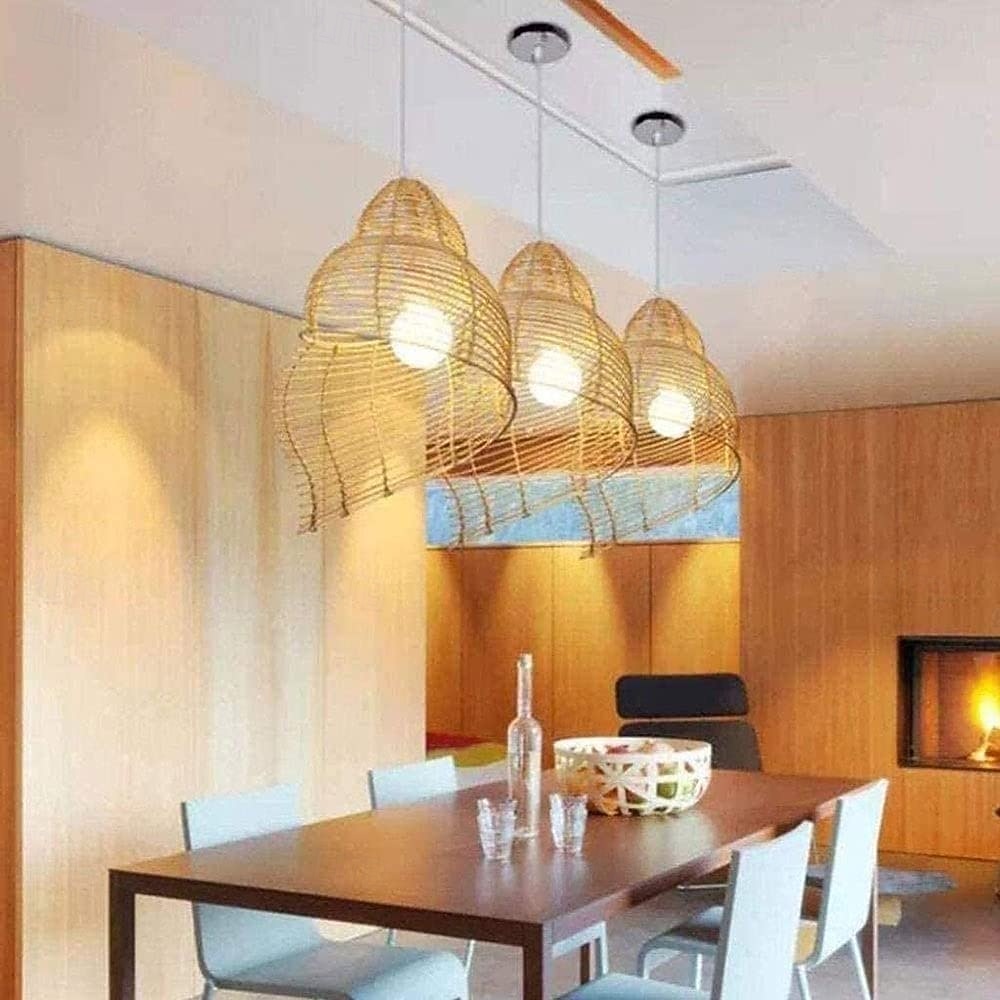 25 cm Design di Lanterna a Sospensione Lampada a sospensione Rattan Finiture Verniciate Moderno 110-120V 220-240V del 2026 a $122.99 –P13