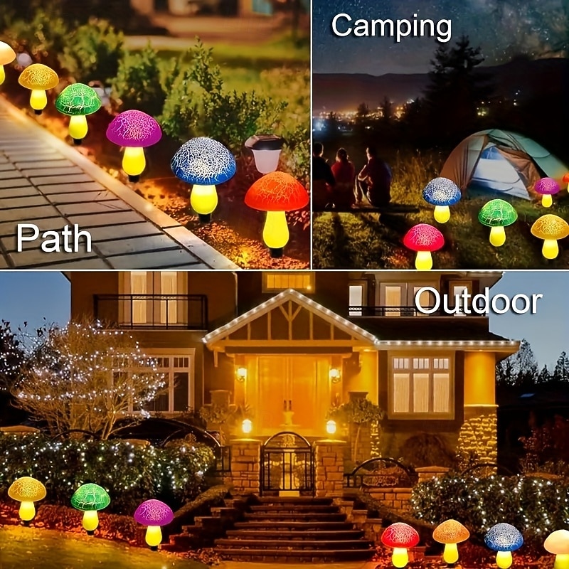 8-in-1 Outdoor Solar Waterproof Crackle Mushroom Stake Lights, Decorative LED Lamps for Garden, Yard, Flower Bed, Pathway, Lawn, Patio, Villa, Farm – Summer Landscape Lighting 2026 - $26.99 –P10