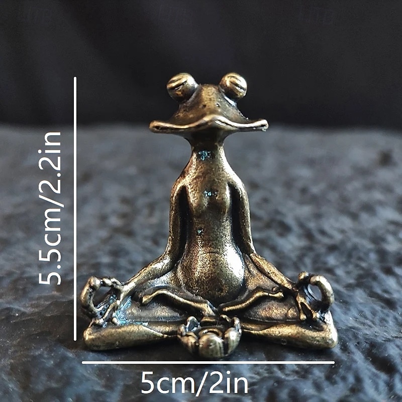 vintage kovový zen žába meditace socha kovová socha kadidlo dekorace domácnosti čaj domácí mazlíčci 2026 - $9.99 –P2