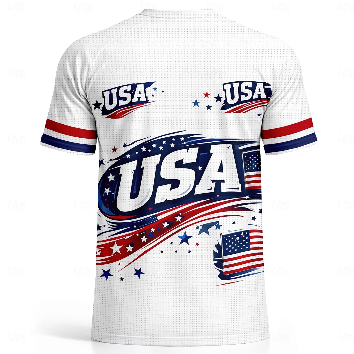 Męskie Koszulka piłkarska Geometryczny USA Flaga Ameryki Bluzki typu pullover Koszulka sportowa Lato Kolorowy blok Krótki rękaw Codzienny Obuwie sportowe Spandeks UPF 50 Szybkie wysychanie Odprowadza 2026 - $18.99 –P4