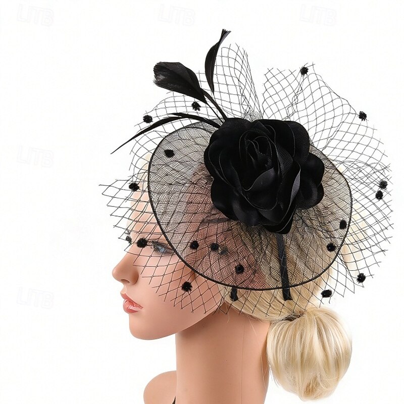 Fascinators Feather Net Wedding Birthday Vintage Cute With Feather Flower Headpiece Headwear 2026 - $11.49 –P2