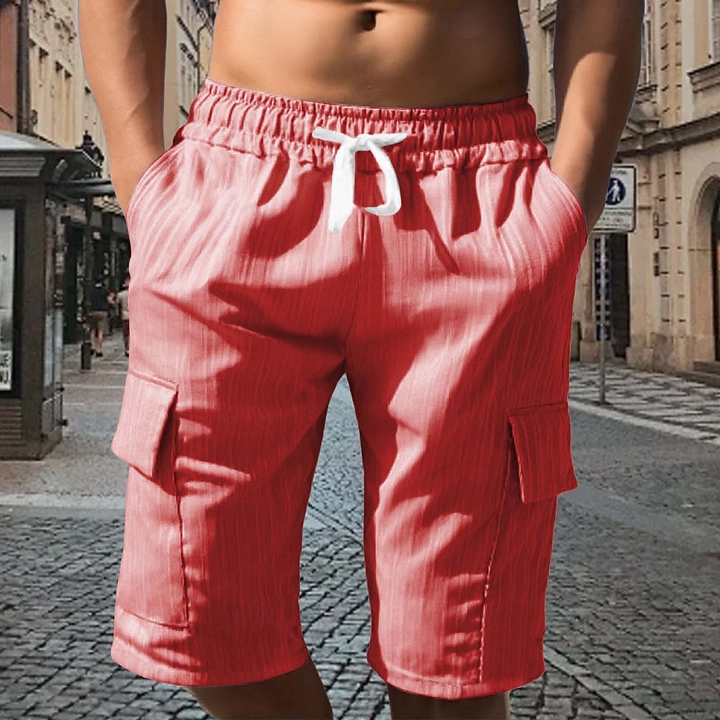 Men's Tactical Shorts Cargo Shorts Shorts Casual Shorts Drawstring Pocket Elastic Waist Plain Comfort Breathable Knee Length Casual Outdoor Vacation Vacation Fashion Navy Blue Micro-elastic 2026 - $21.99 –P10