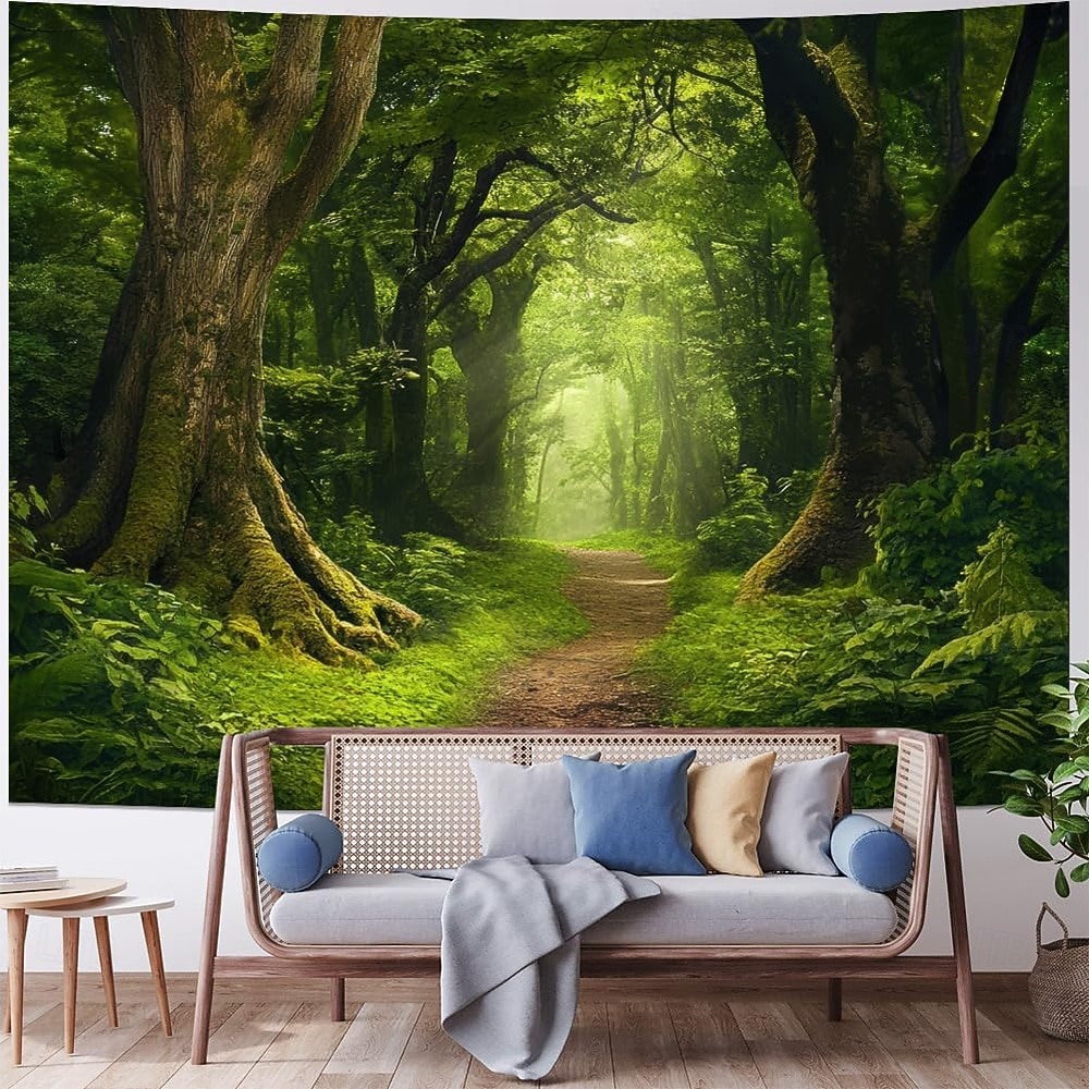 Tropical Jungle Ancient Forest Wall Tapestry Sunbeams Mossy Trees Stream Nature Landscape Wall Hanging Home Decor Living Room Bedroom Office Backdrop Art Mural 2026 - $20.99 –P6