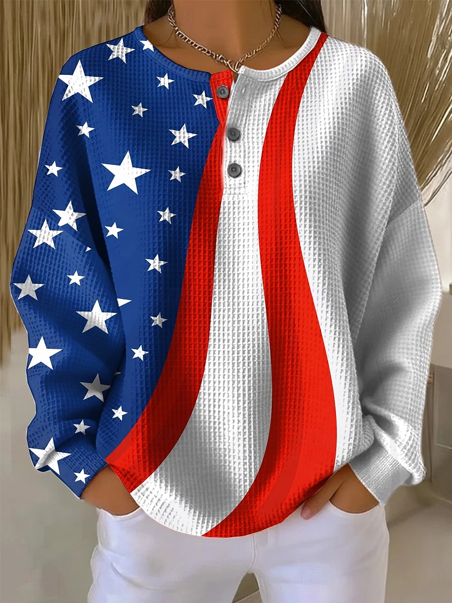 Γυναικεία Με Κουκούλα Κουμπιά Γραφική Γράμμα Μοντέρνα Καθημερινό Στάμπα Μακρυμάνικο Στρογγυλή Ψηλή Λαιμόκοψη Κανονικά μπλουζάκια Causal Δρόμος Θαλασσί Λευκό Ρουμπίνι Άνοιξη Φθινόπωρο Χειμώνας 2026 - $28.99 –P2